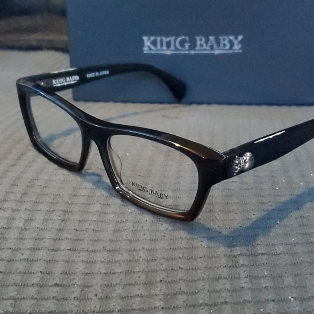 King Baby eyeglass frames -kiss- navy blue & light tortoise color